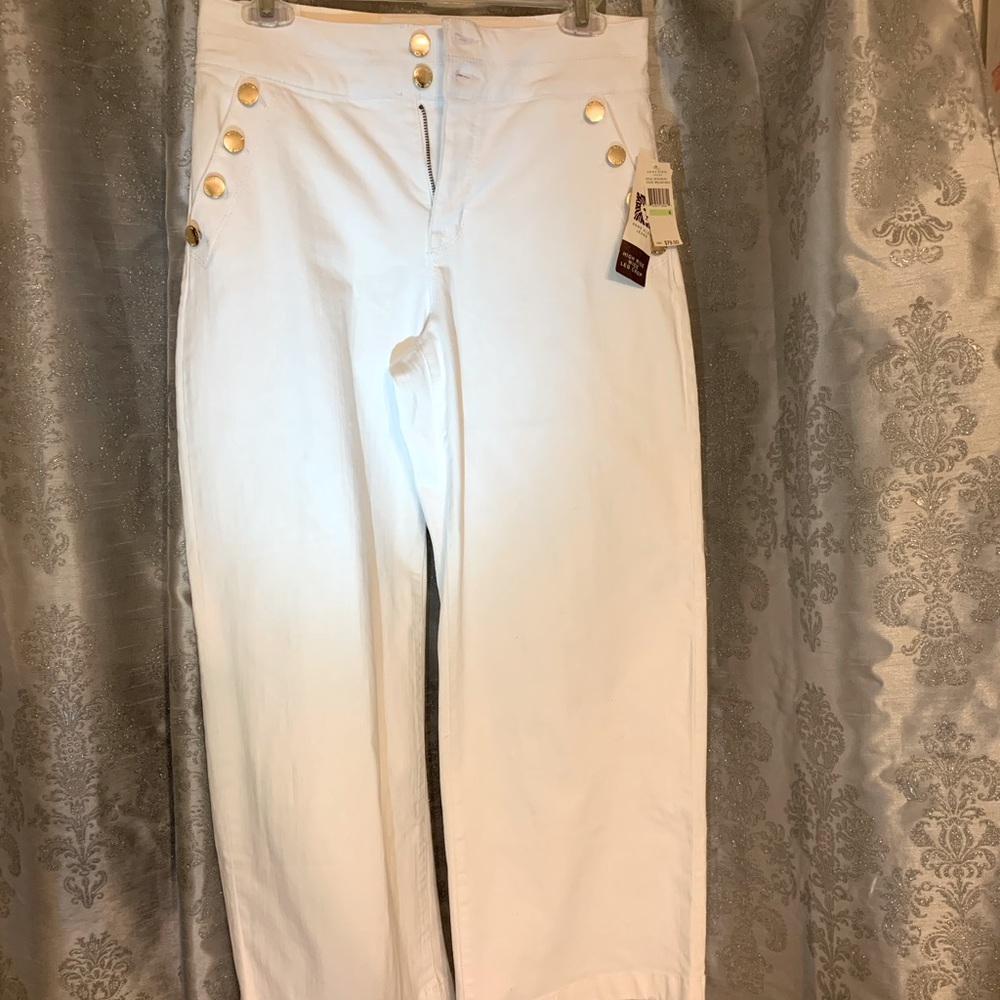 Anne Klein white denim pants.